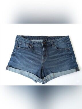 Women's Aero / Aeropostale Low Rise Midi Dark Blue Jean Shorts Size 18